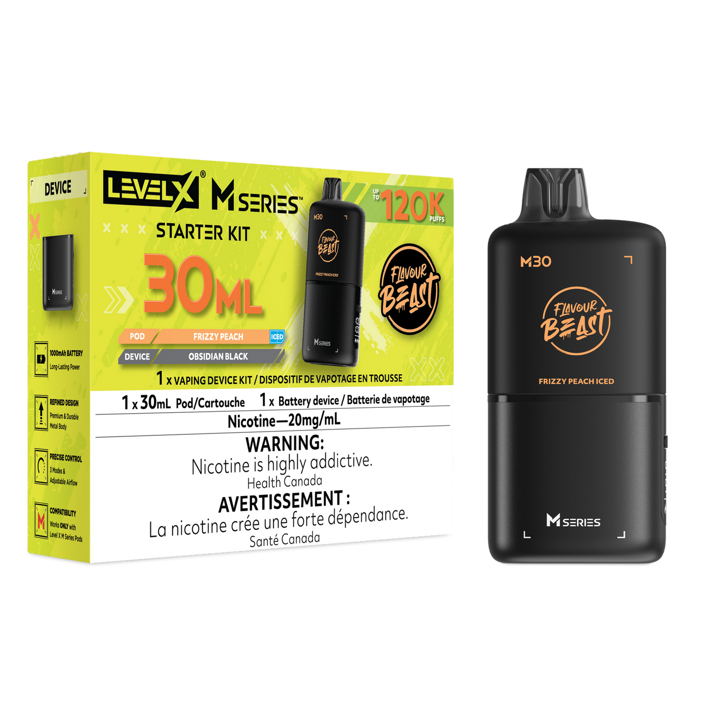 Level X M series starter kit 120k 20ml Frizzy peach iced (Provincial)