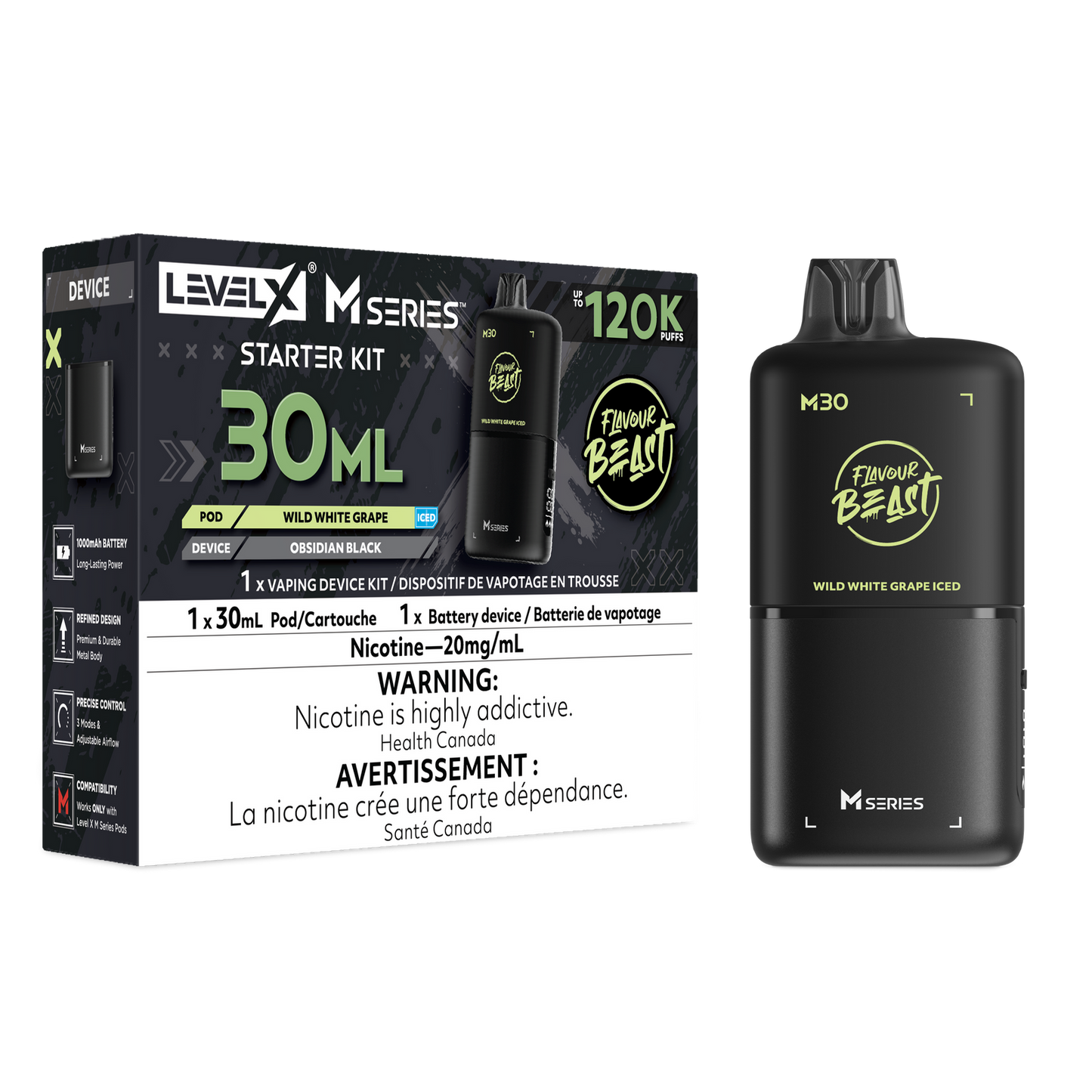 Level X m series starter kits 120k Wild white grape iced (Provincial)