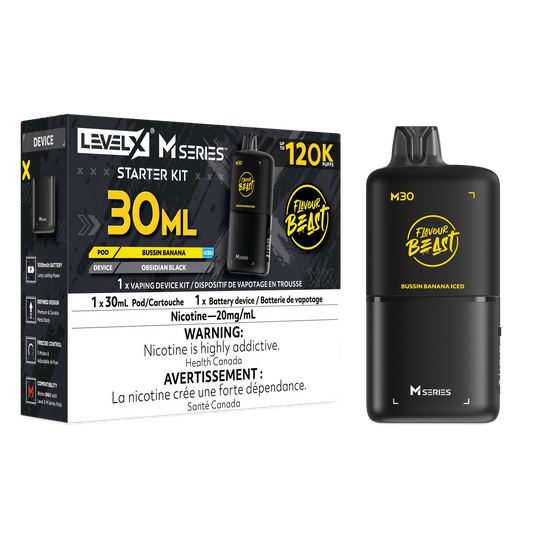Level X M series starter kit 120k 20mg Bussin banana iced Disposable (Provincial)