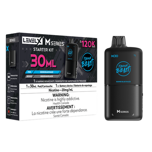 Level X M series starter kits 120k 20mg Bomb blue razz Disposable   (Provincial)