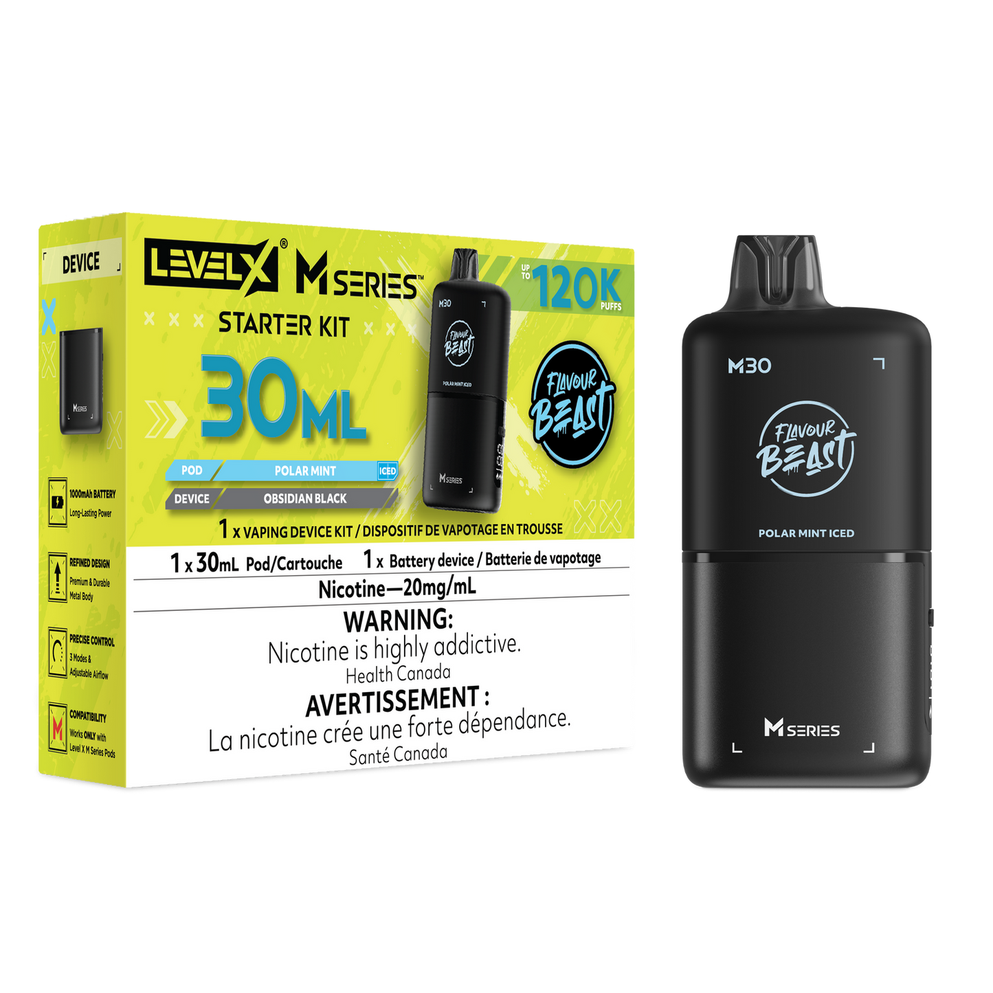 Level X M series starter kit 120k 20ml Polar mint iced (Provincial)