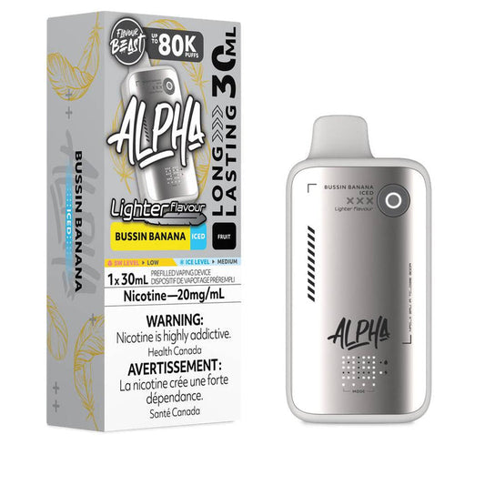 Flavour Beast Alpha Lighter Bussin Banana Iced 80k 20mg/ml Disposable (Provincial)