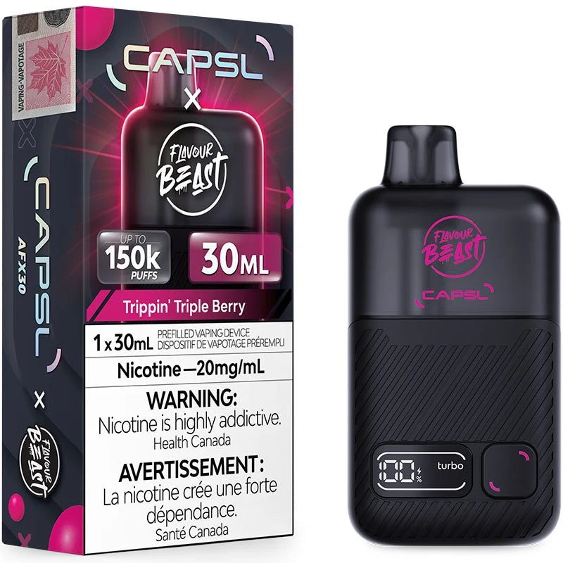 Capsl x Flavour Beast 150k Trippin’ Triple Berry 20mg/30ml Disposable (Provincial)