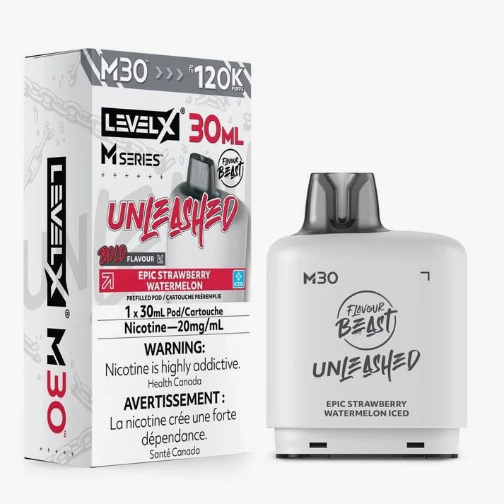 Levelx M Series Pod 120k Unleashed Epic Strawberry Watermelon Iced 20mg/30ml (Provincial)