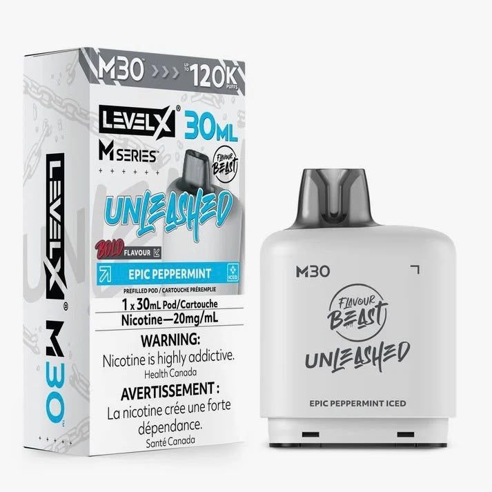 Levelx M Series Pod 120k Unleashed Epic Peppermint Iced 20mg/30ml (Provincial)