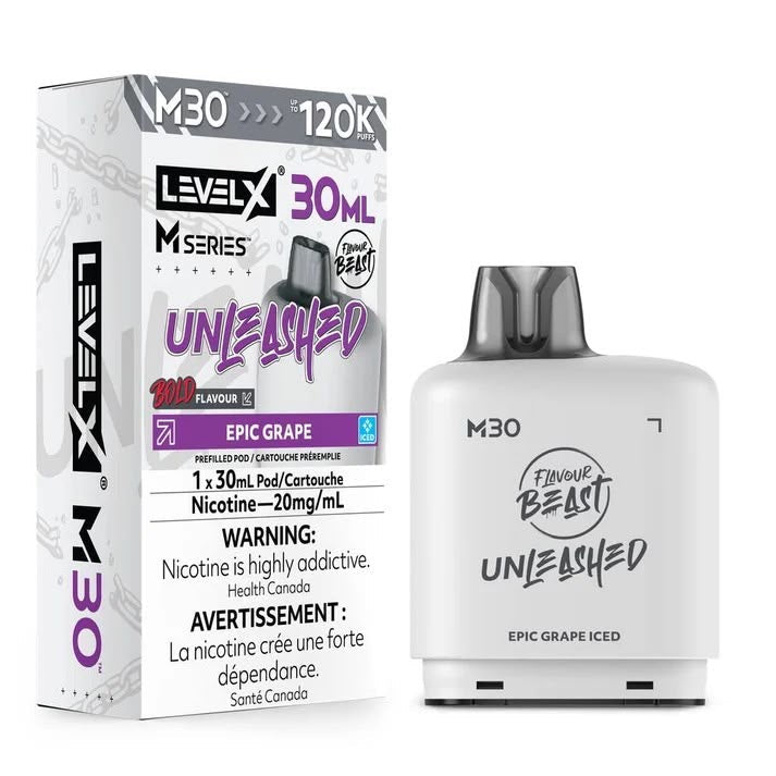 Levelx M Series Pod 120k Unleashed Epic Grape Iced 20mg/30ml (Provincial)