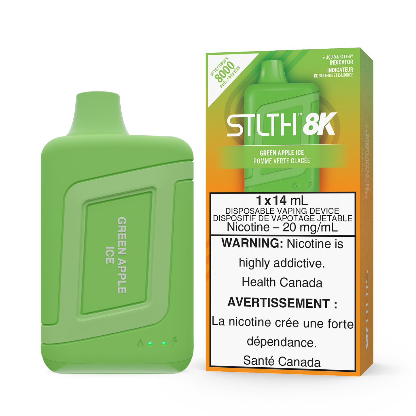 Stlth 8k Green apple ice 20mg/mL disposable