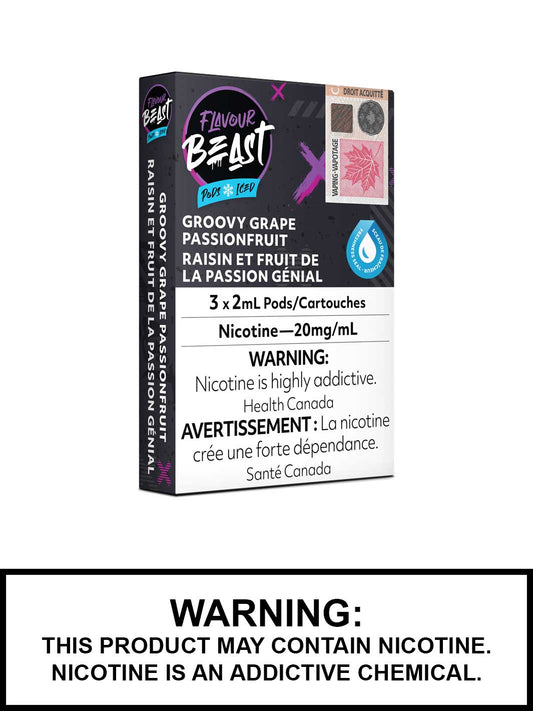 Flavour beast groovy grape passionfruit iced 20mg/mL pods (Provincial)