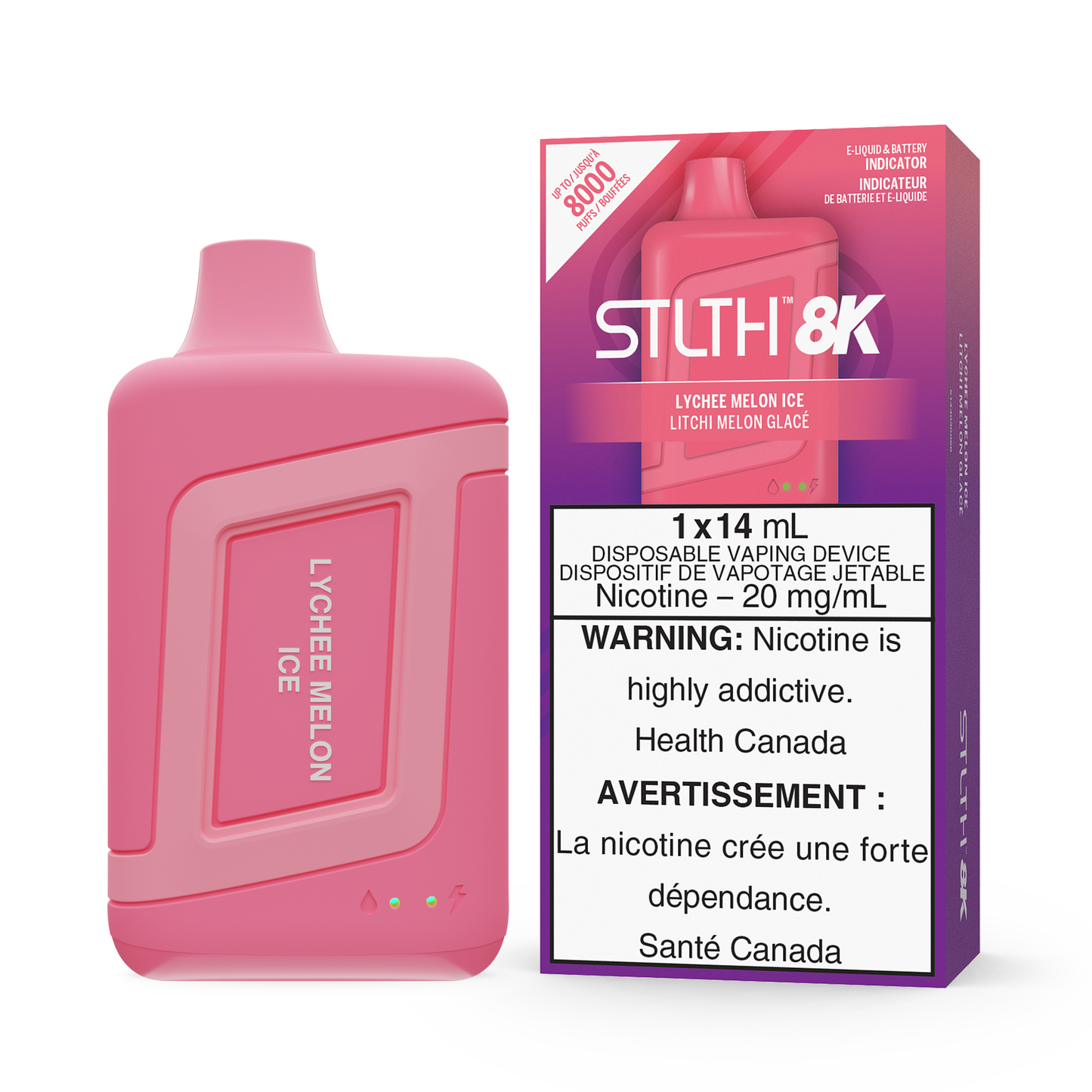 Stlth 8k Lychee melon ice 20mg/mL disposable