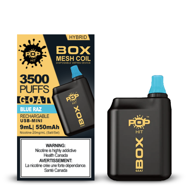 Pop Hit Box Mesh Coil Blue Razz 20mg/ml Disposable