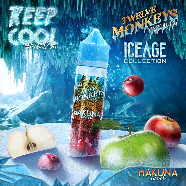 Twelve monkeys ice age hakuna nicotine free 60mL