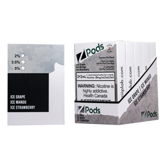 Zpods multipack grape, mango, strawberry iced 20mg