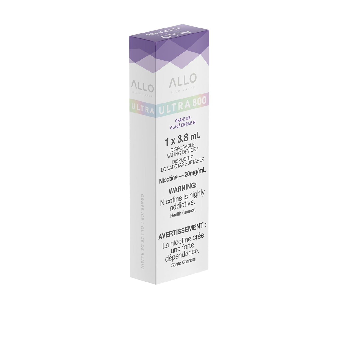 Allo ultra 800 Grape ice 20mg/mL disposable