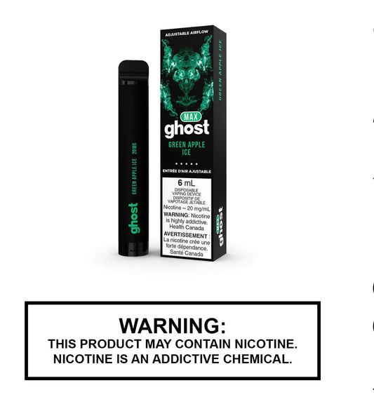 Ghost max green apple ice 20mg/mL disposable