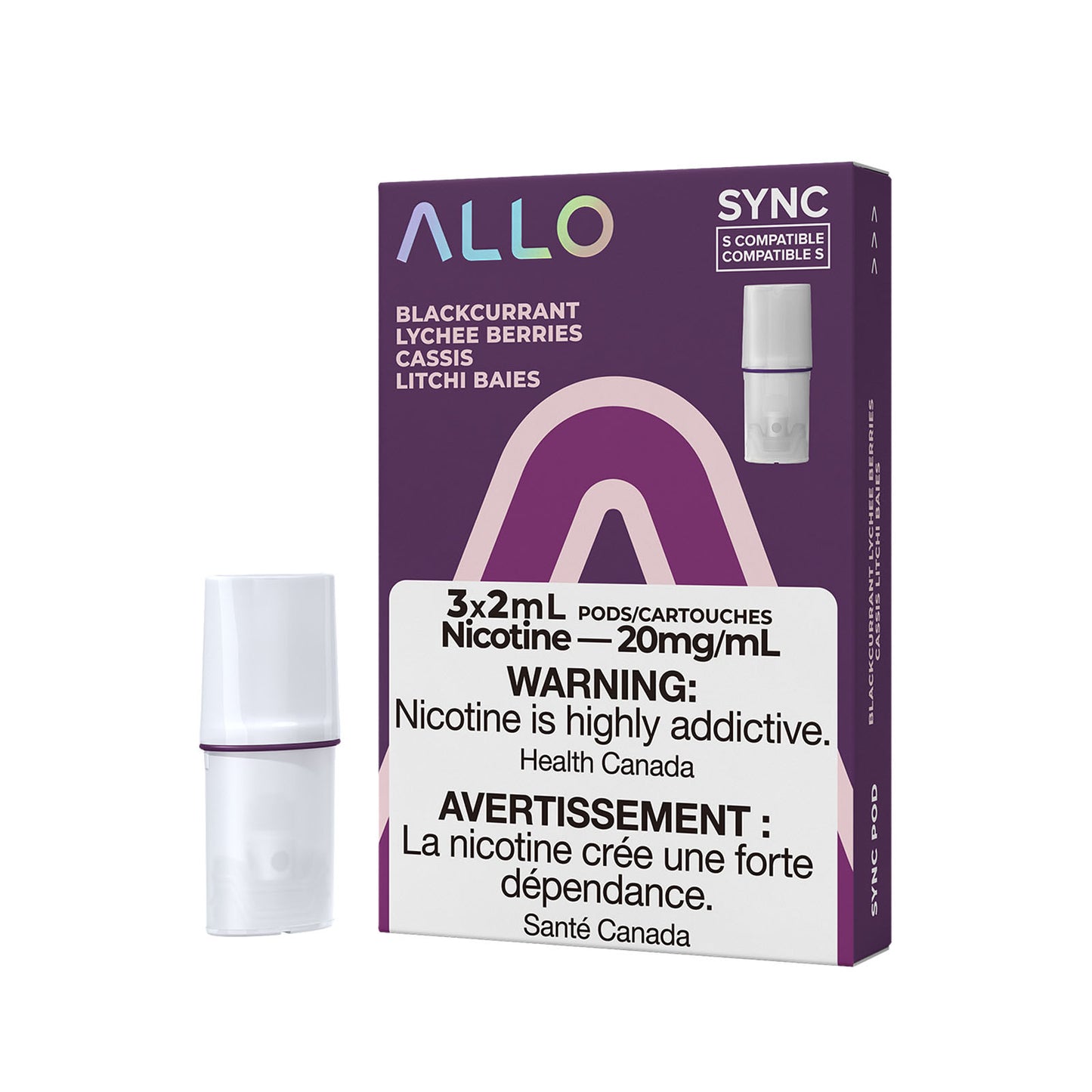 Allo Sync Back-currant Lychee Berries 20mg/mL Pods