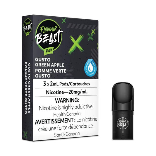 Flavour beast gusto green apple 20mg/mL pods( Provincial)