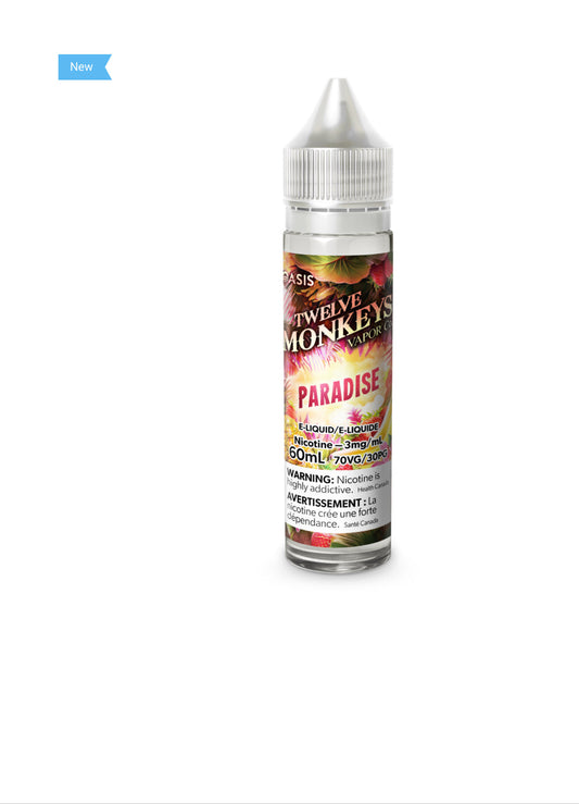 Twelve monkeys e liquid paradise nicotine free 60mL