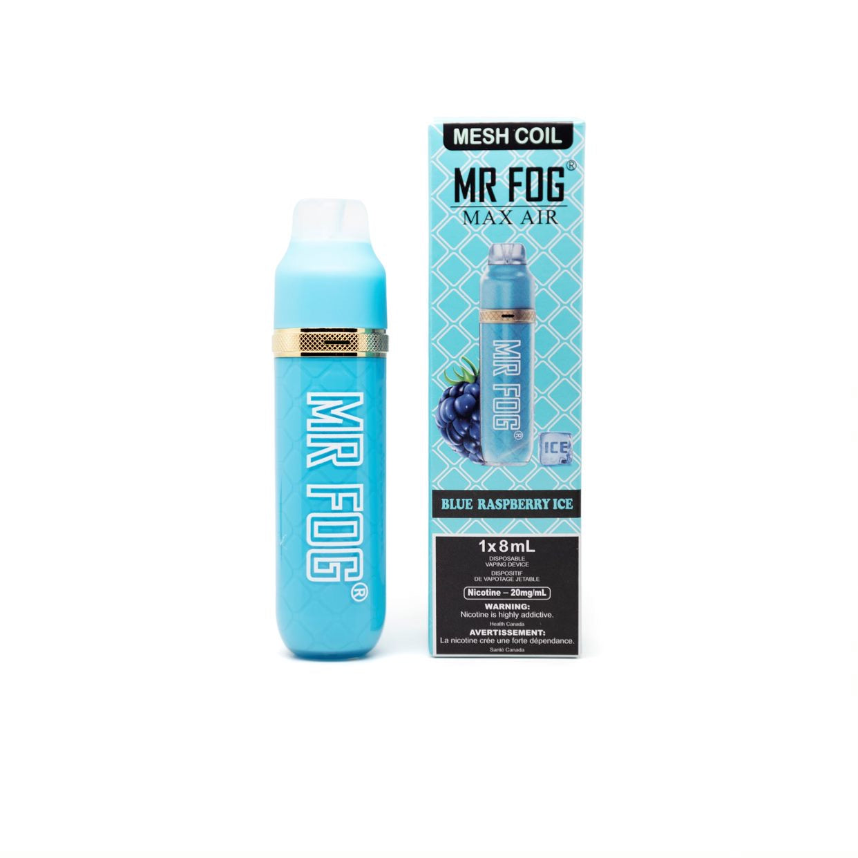 Mr fog max air 2500 blue raspberry ice 20mg/mL  disposable